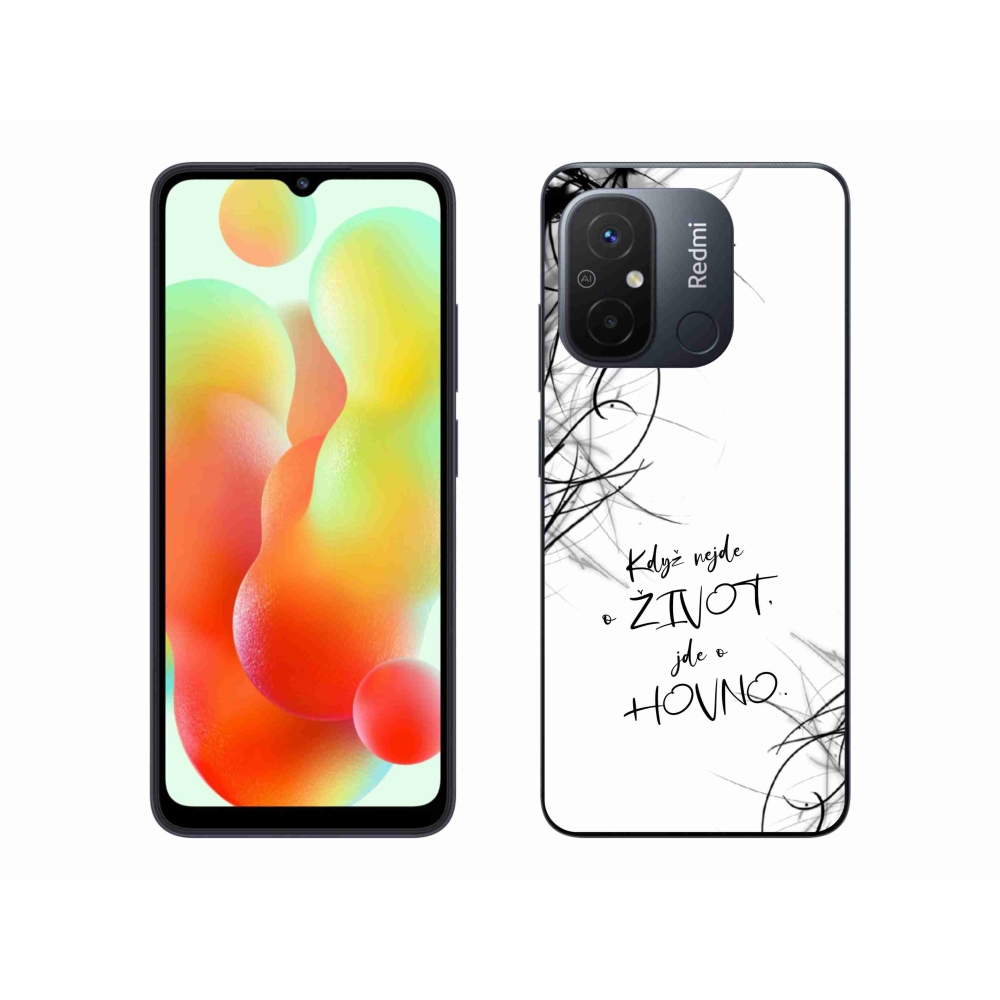 Gél borító mmCase a Xiaomi Redmi 12C-hez - vicces szöveg 16 fehér háttérrel