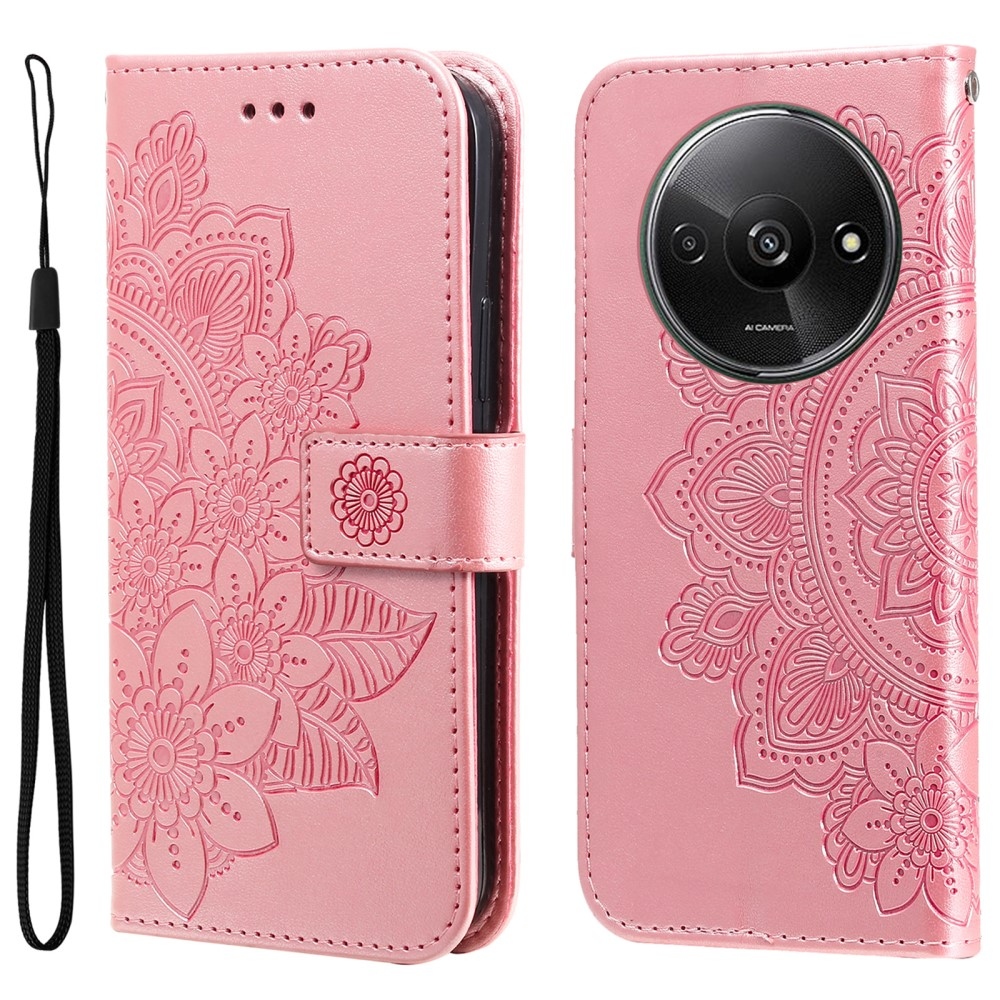 Mandala könyv tok a Xiaomi Redmi A3-hoz - rózsaszínű