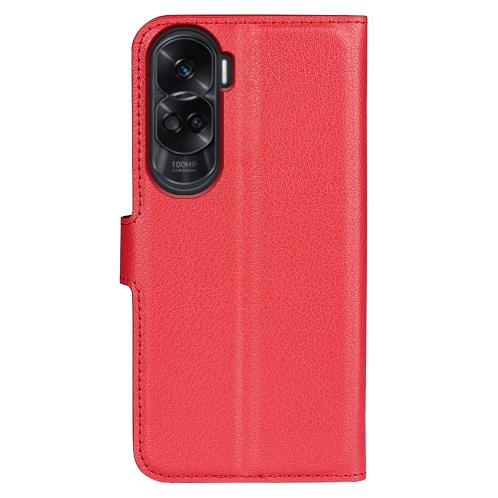 Litchi könyvtáska Honor 90 Lite-hoz - piros