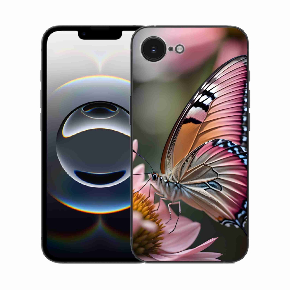 Zselés borítás mmCase iPhone 16e készülékhez - színes pillangó