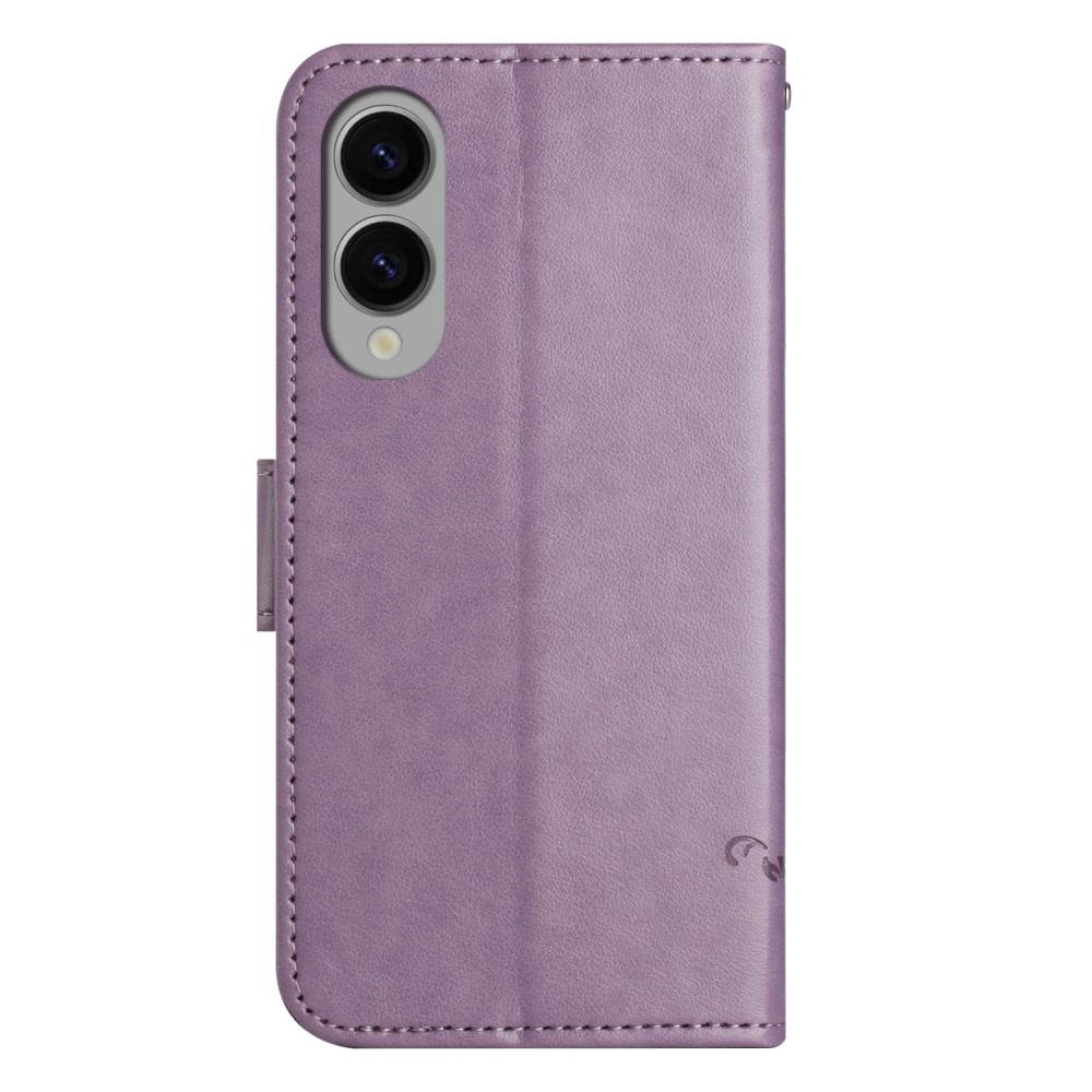 Virágos könyv tok Samsung Galaxy S25 Edge készülékhez - világos lila