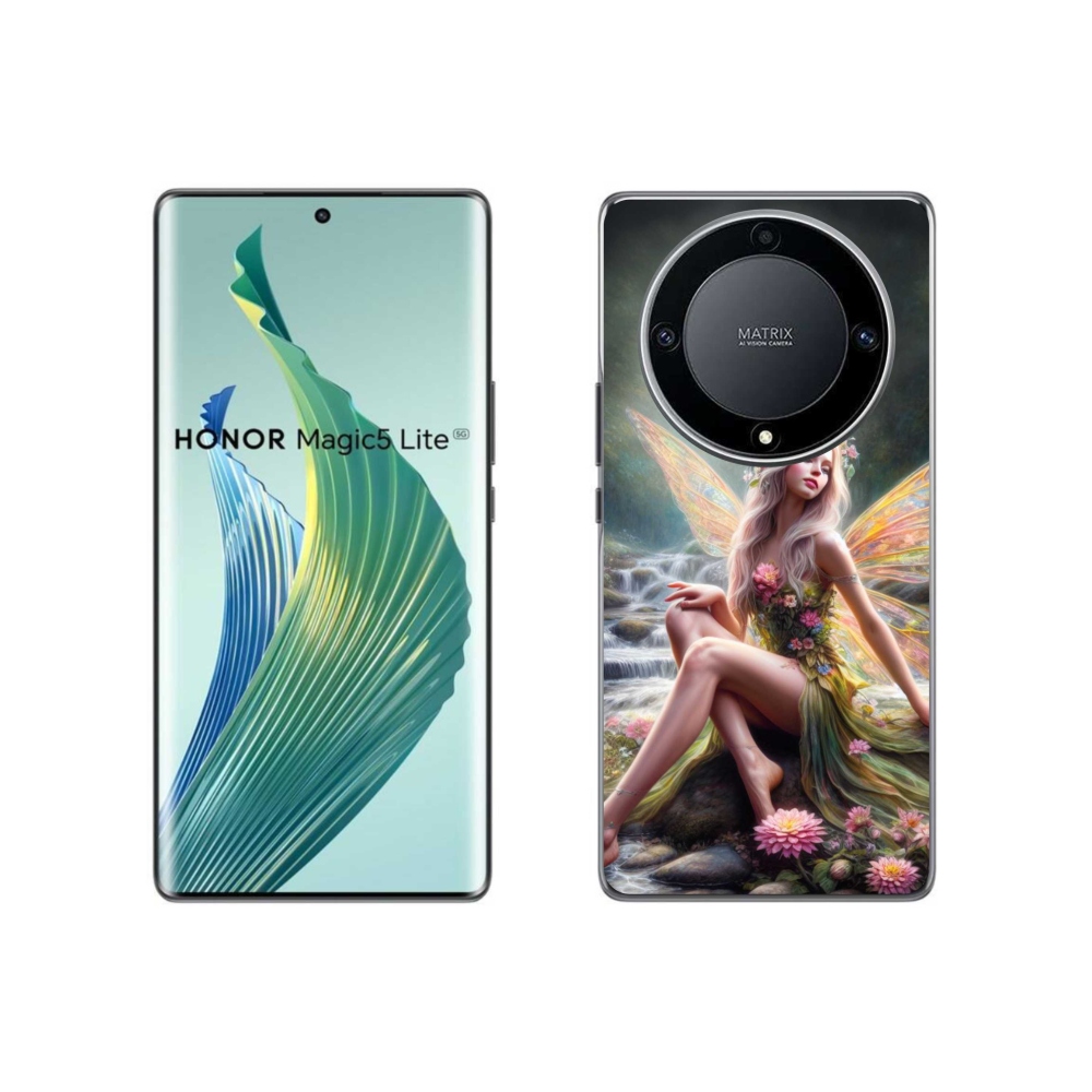 Gél borítás mmCase a Honor Magic 5 Lite 5G - pillangó nőhöz 1