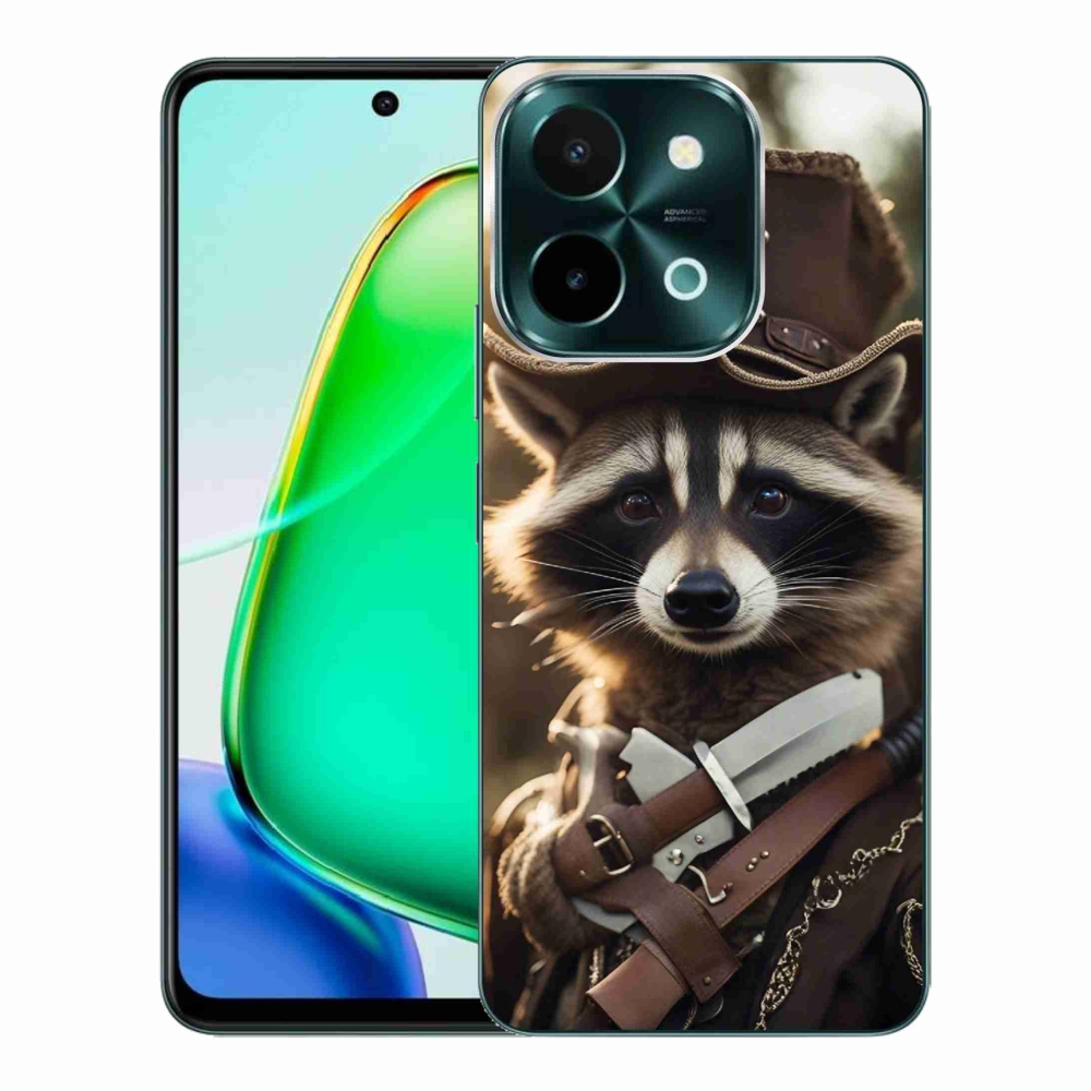 Zselés borító mmCase a Vivo Y28-hoz - mosómedve egyenruhában