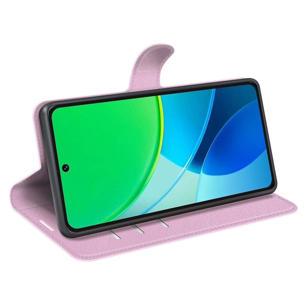 Litchi könyvtáska Vivo Y19s készülékhez - rózsaszín