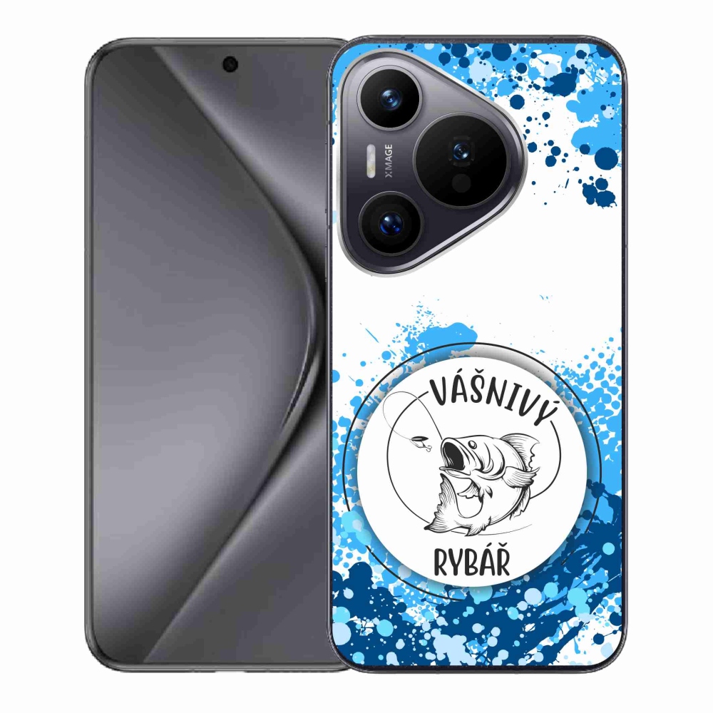 Gél borító mmCase a Huawei Pura 70-hez - szenvedélyes halász fehér háttérrel