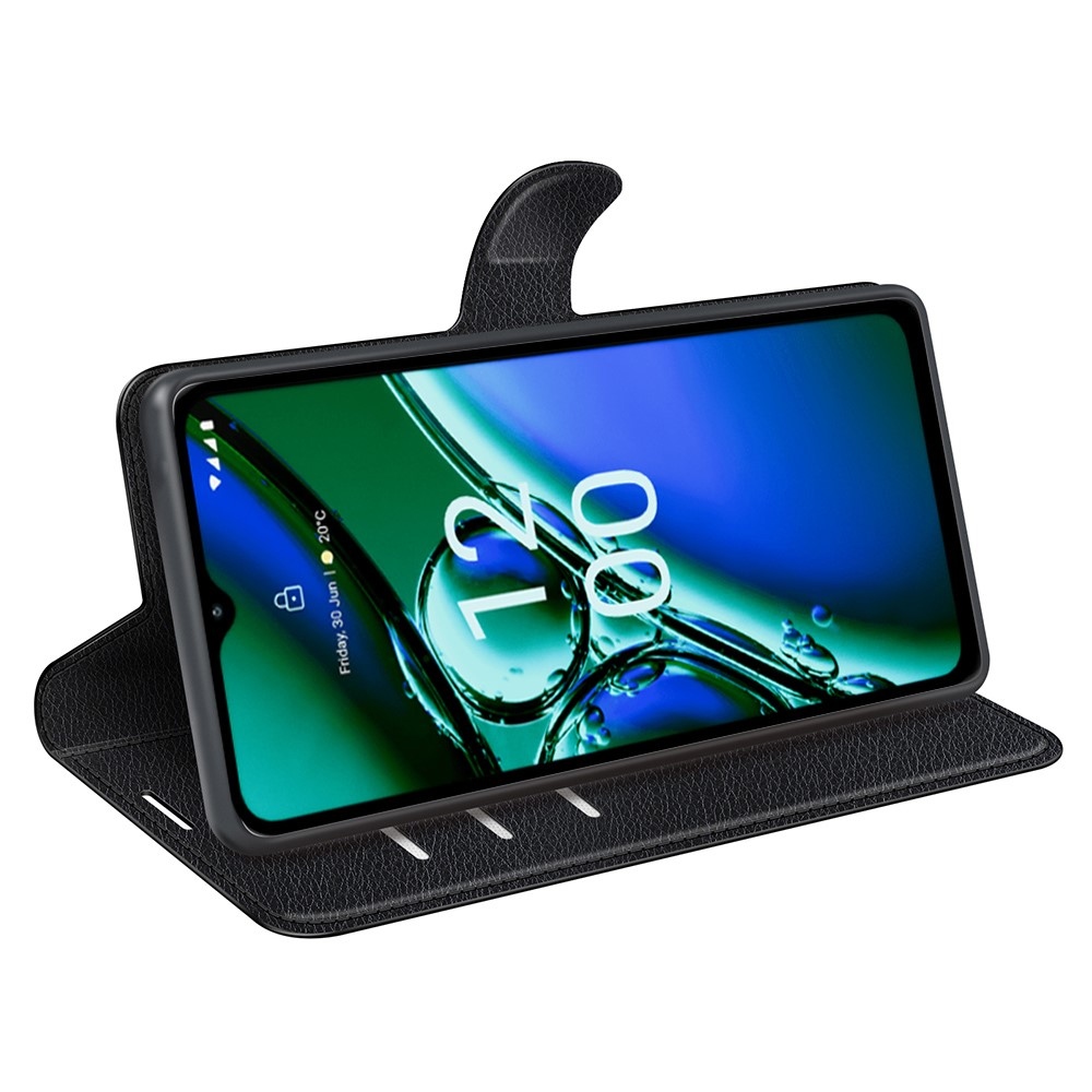 Litchi könyvtáska Nokia G42-hez - fekete