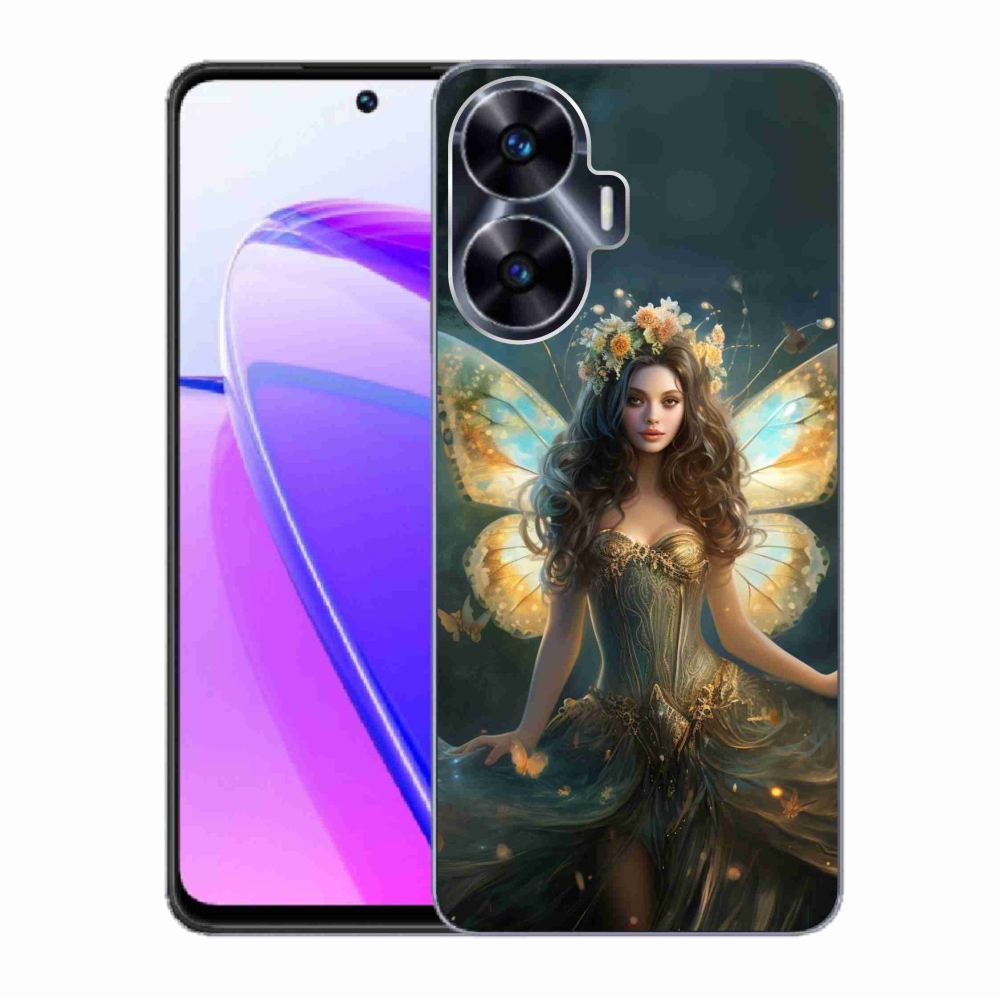 Gél borító mmCase a Realme C55 készülékhez - pillangó nő