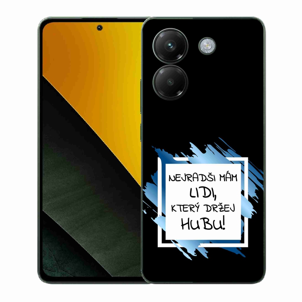 Gél borító mmCase a Xiaomi Poco M7 Pro 5G számára - vicces szöveg 7 fehér és fekete háttérrel