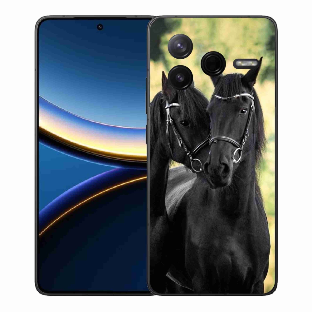 Gél borítás mmCase a Xiaomi Poco F7 Pro számára - két fekete ló