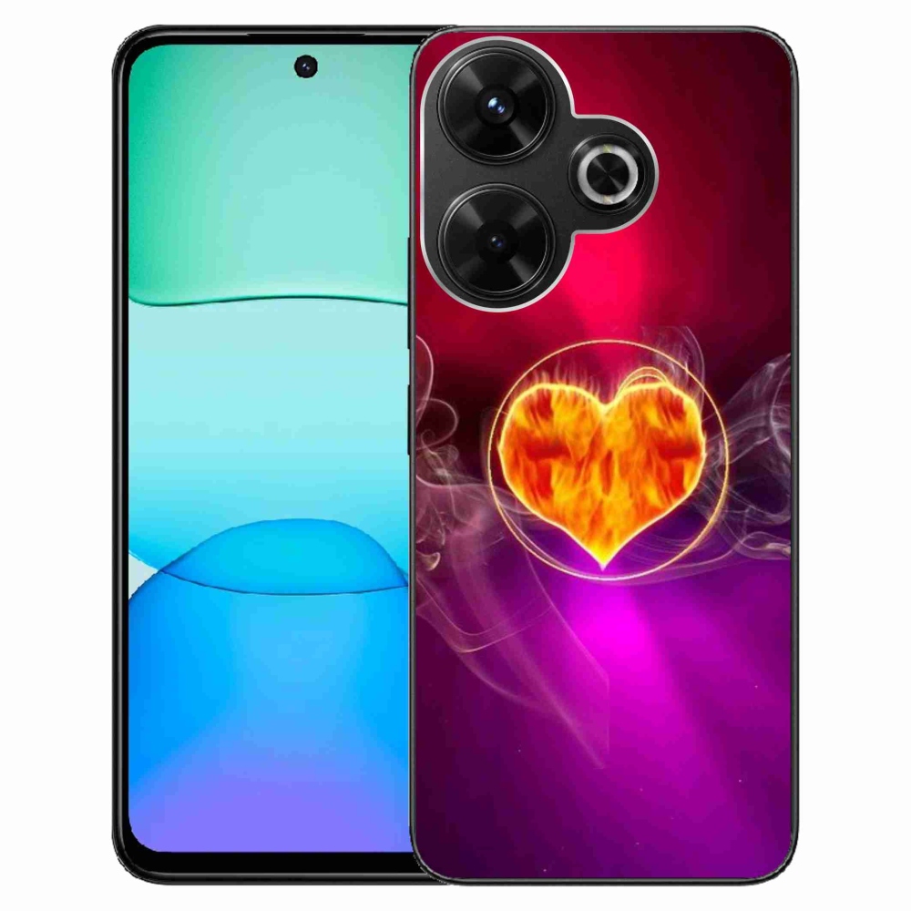 Gél borítás mmCase a Xiaomi Redmi 13 4G/Poco M6 4G - tüzes szívhez