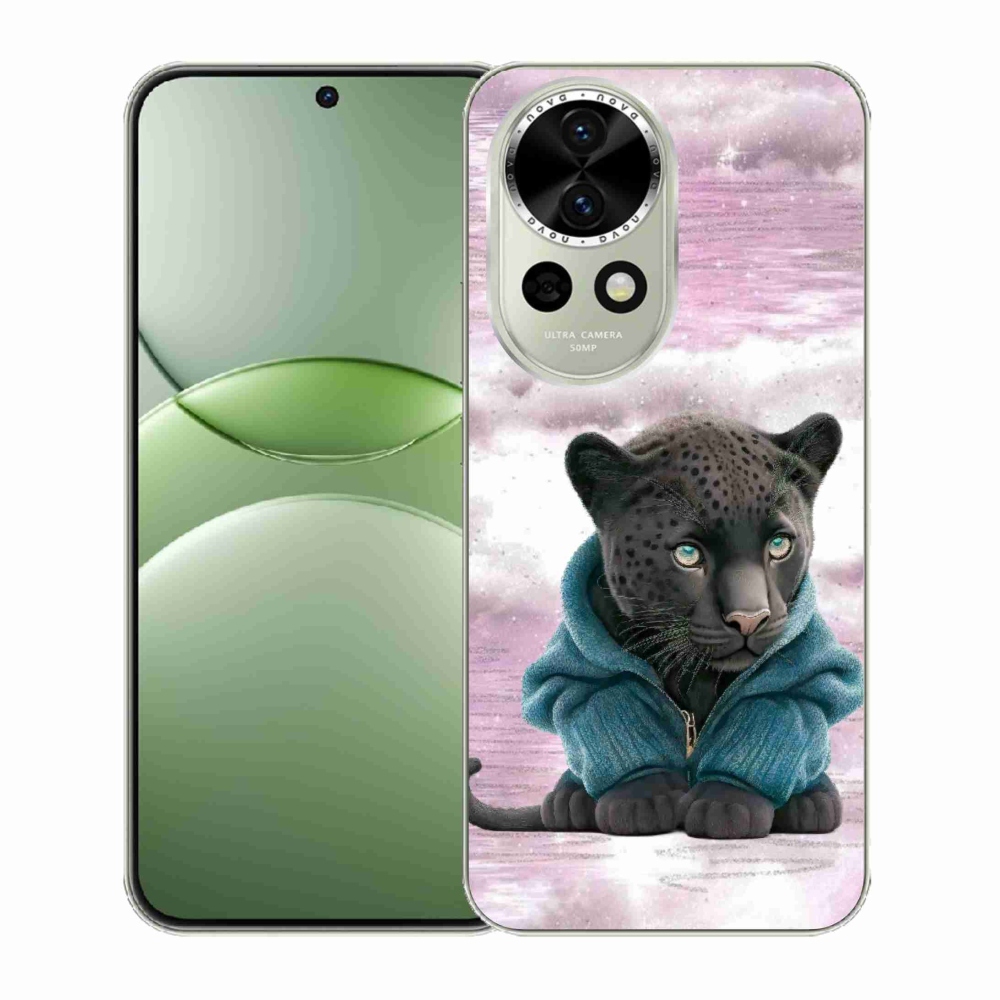 Gél borítás mmCase a Huawei Nova 13 5G készülékhez - fekete párduc pulóverben