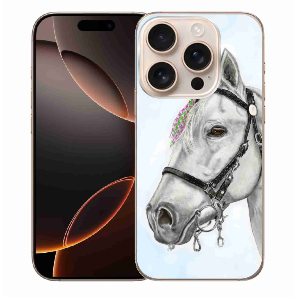Gél borítás mmCase iPhone 16 Pro Max készülékhez - Fehér ló 1