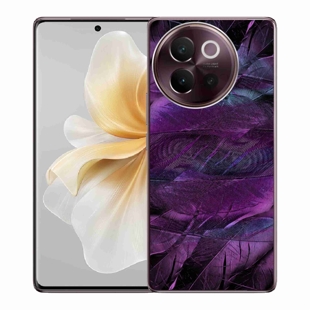 Zselés borítás mmCase Vivo V40 Lite 5G - lila tollakhoz