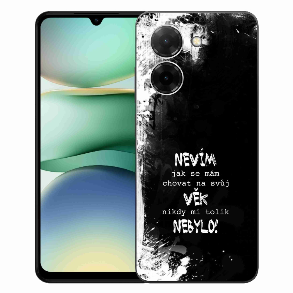 Gél borító mmCase a Xiaomi Redmi A5 (173.45x79.35x8.45mm) - vicces szöveg 14 fekete háttérrel