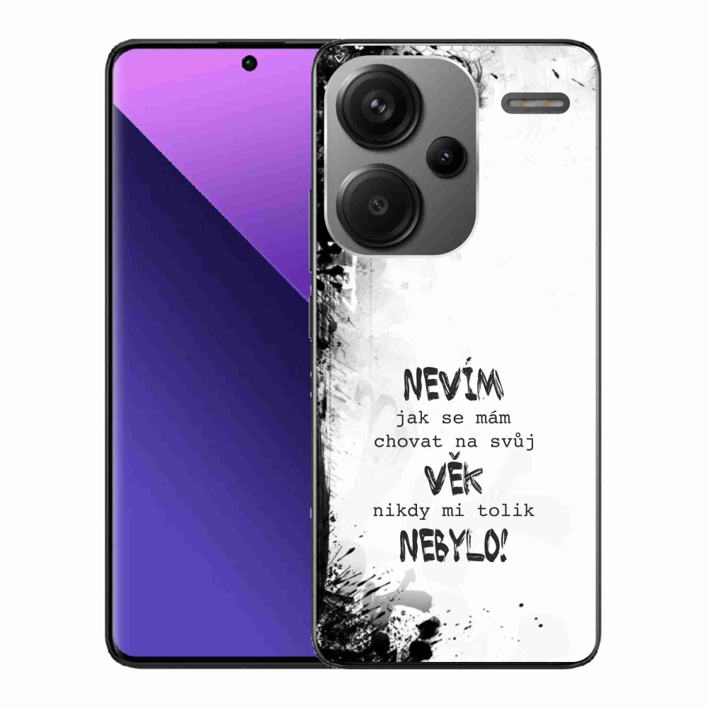 Gél borító mmCase a Xiaomi Redmi Note 13 Pro+ 5G számára - vicces szöveg 14 fehér háttérrel