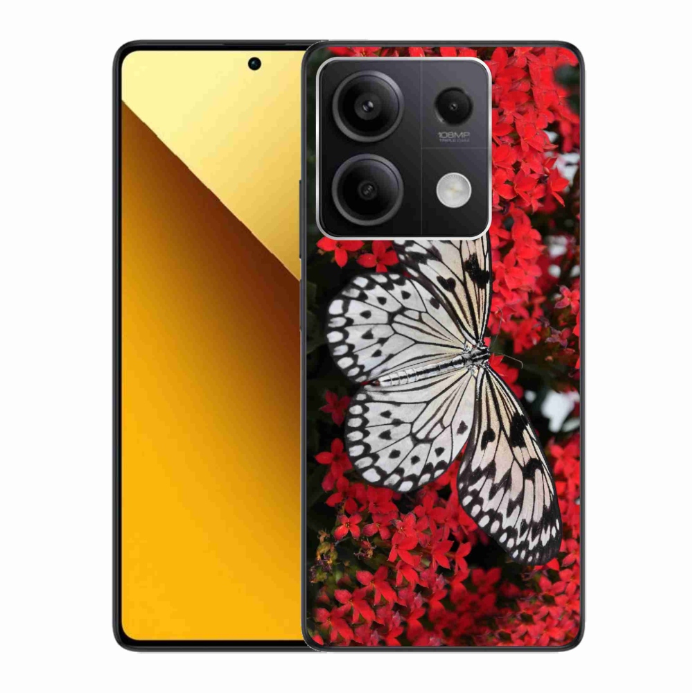 Gél borítás mmCase a Xiaomi Redmi Note 13 5G-hez - fekete és fehér pillangó 1