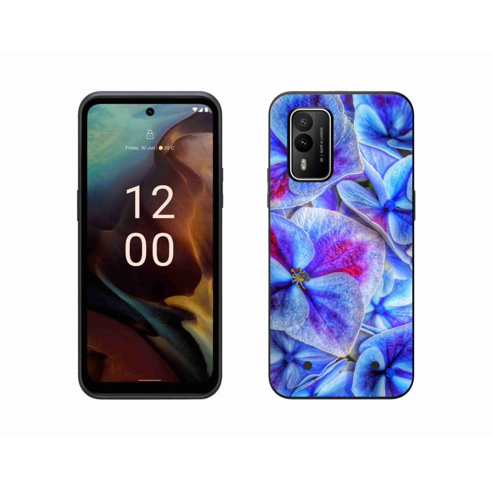 Zselés tok mmCase a Nokia XR21 készülékhez - kék virágok 1