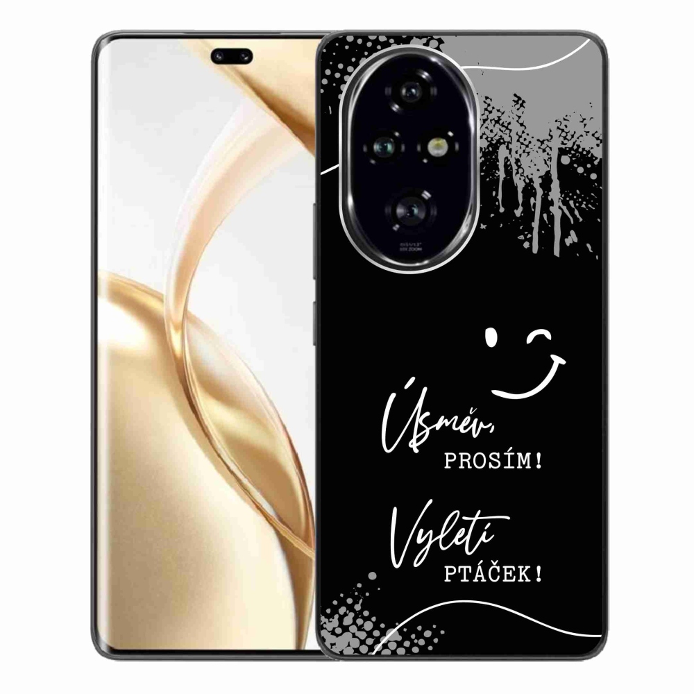 Gél borító mmCase a Honor 200 Pro 5G készülékhez - vicces szöveg 4 fekete háttérrel
