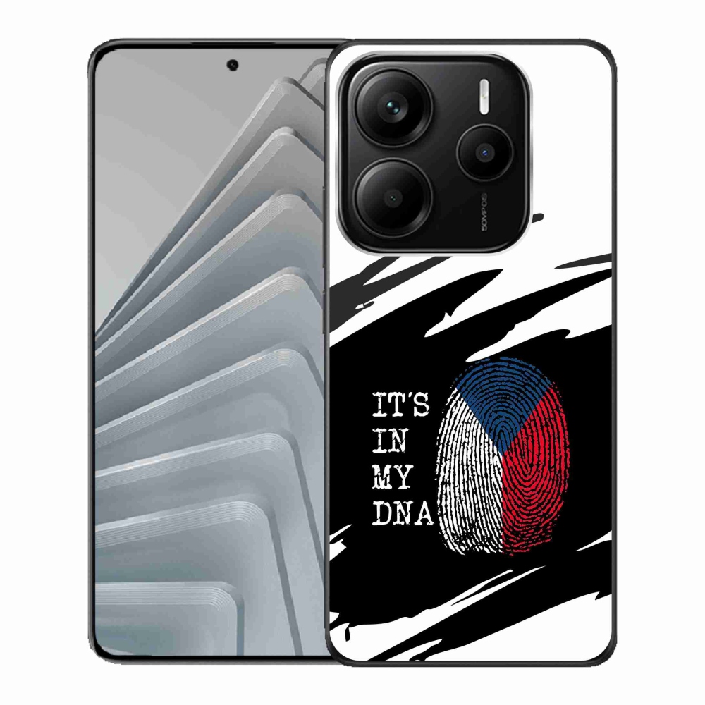 Gél borító mmCase a Xiaomi Redmi Note 14 5G - zászló ujjlenyomat fekete és fehér háttérrel