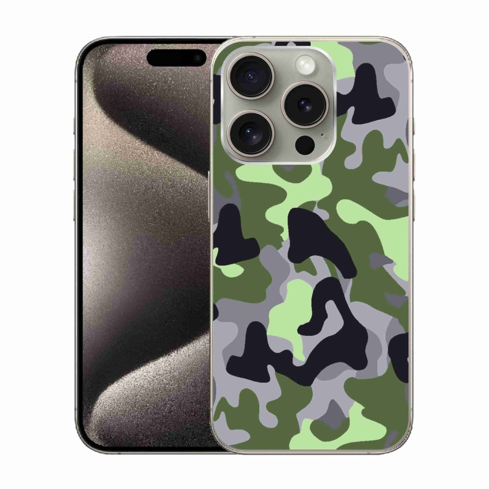 Zselés borítás mmCase iPhone 15 Pro készülékhez - terepszínű minta 7