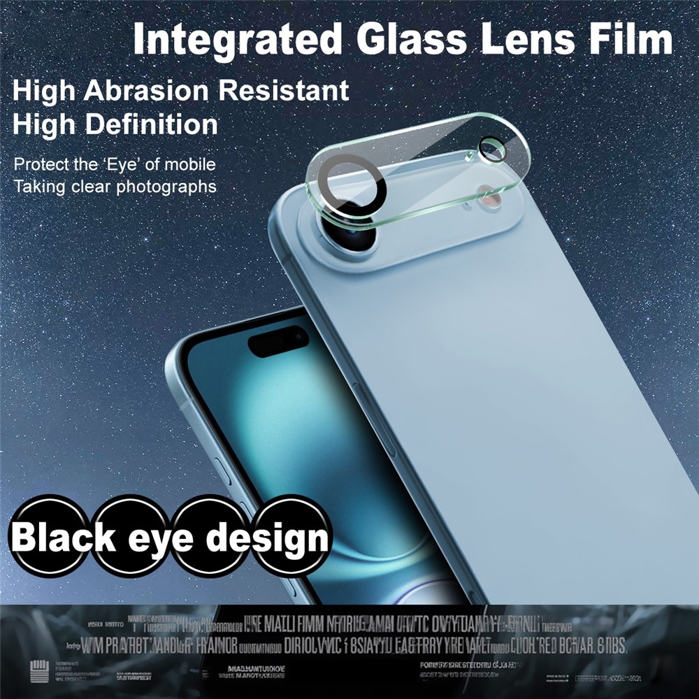 IMK kamera lencse üveg iPhone 17 Air - fekete gyűrűk