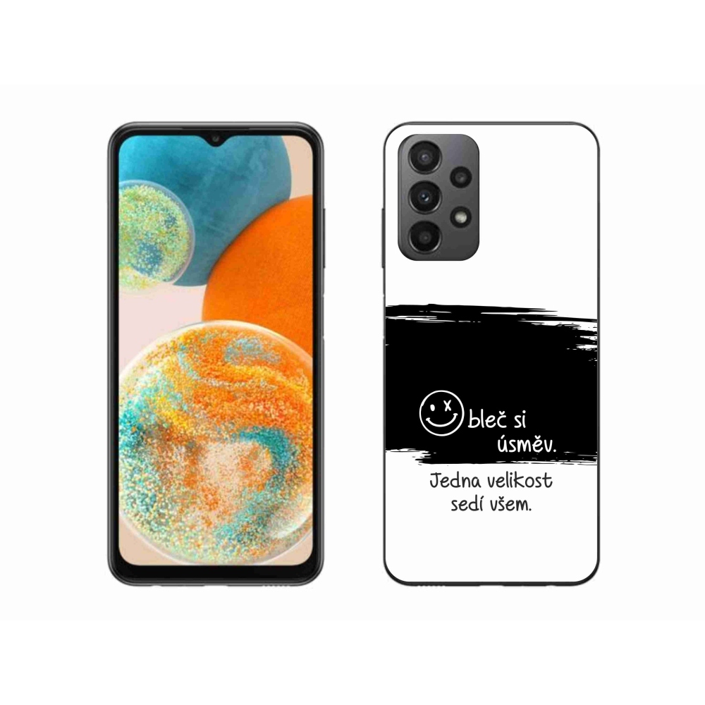 Gél borító mmCase Samsung Galaxy A23 4G/5G - vicces szöveg 8 fekete-fehér háttérrel