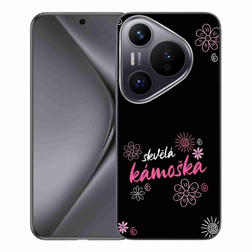 Gél borító mmCase a Huawei Pura 70 Pro - nagyszerű haver fekete háttérrel