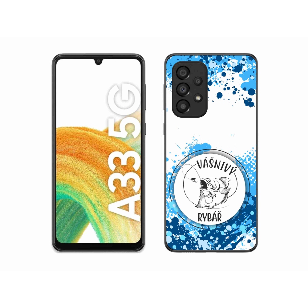 Gél borító mmCase Samsung Galaxy A33 5G - szenvedélyes halász fehér háttérrel