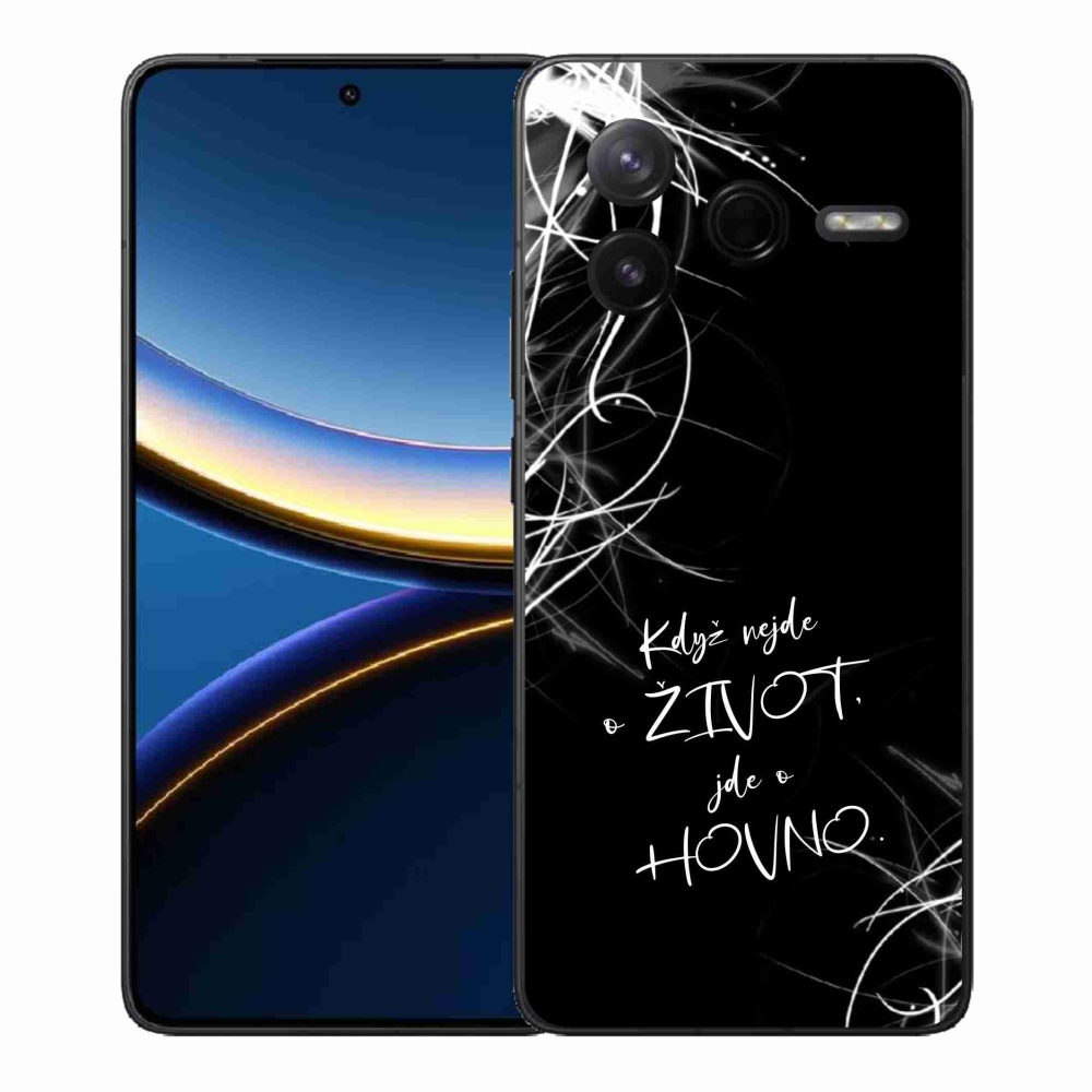 Gél borító mmCase a Xiaomi Poco F7 Pro számára - vicces szöveg 16 fekete háttér