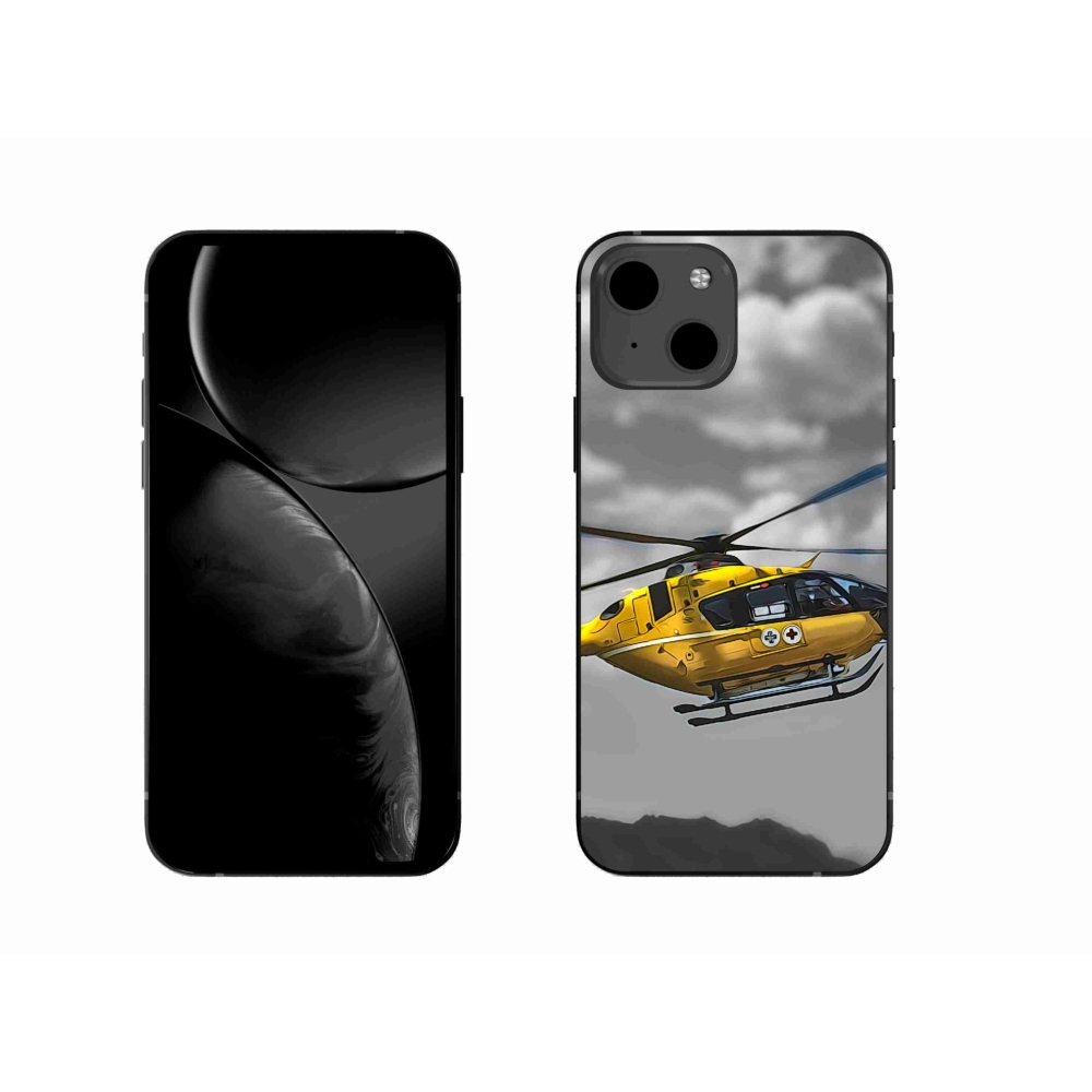 Zselés borítás mmCase iPhone 13 6.1 készülékhez - sárga helikopter
