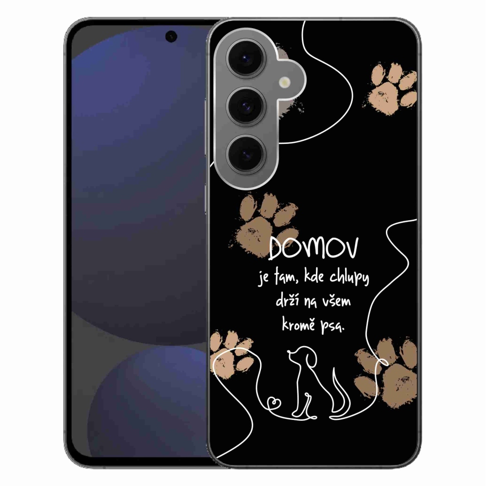 Gél borítás mmCase Samsung Galaxy S24 FE - kutya motívum fekete háttérrel