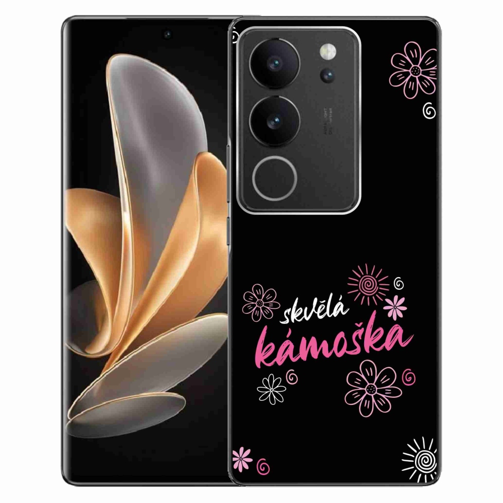 Gél borító mmCase a Vivo V29 5G-n - nagyszerű haver fekete háttérrel