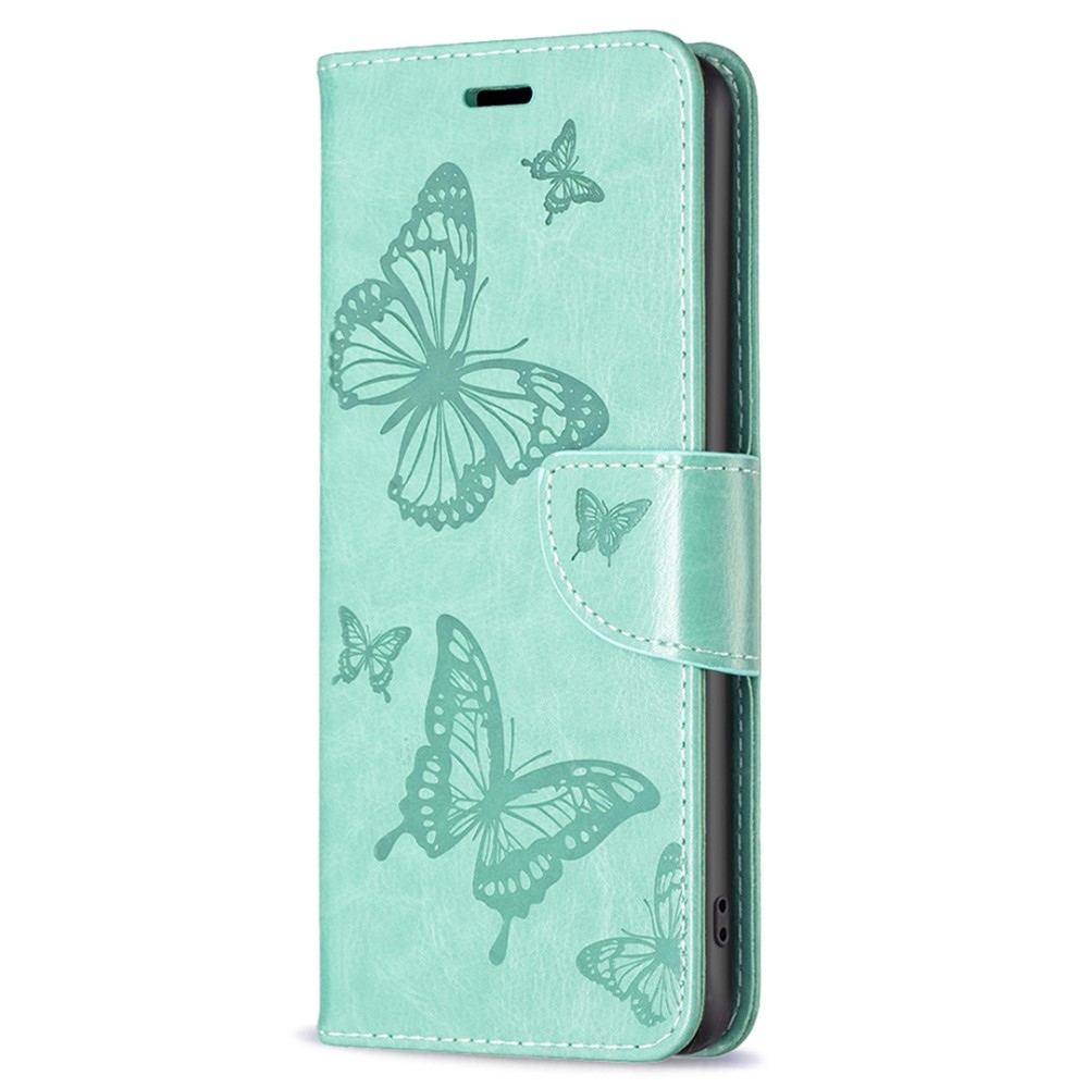 Pillangó könyv tok a Xiaomi Redmi Note 12S-hez - teal színű