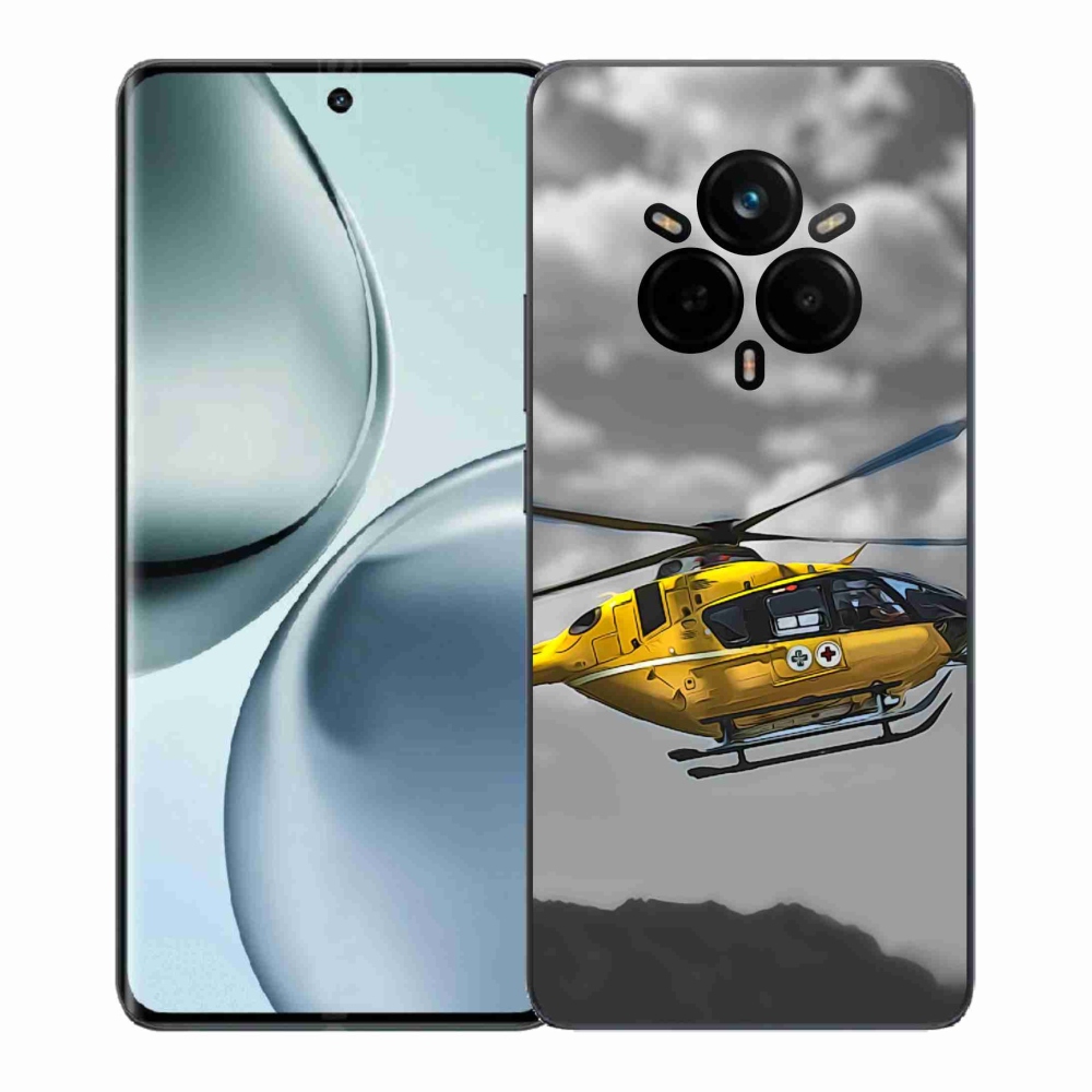 Gél borítás mmCase a Realme 14 Pro+ 5G számára - sárga helikopter