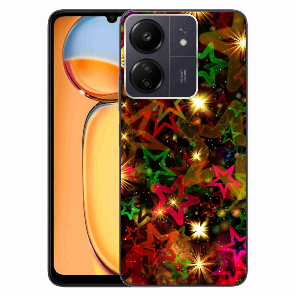 Gél borítás mmCase a Xiaomi Poco C65/Redmi 13C számára - színes csillagok