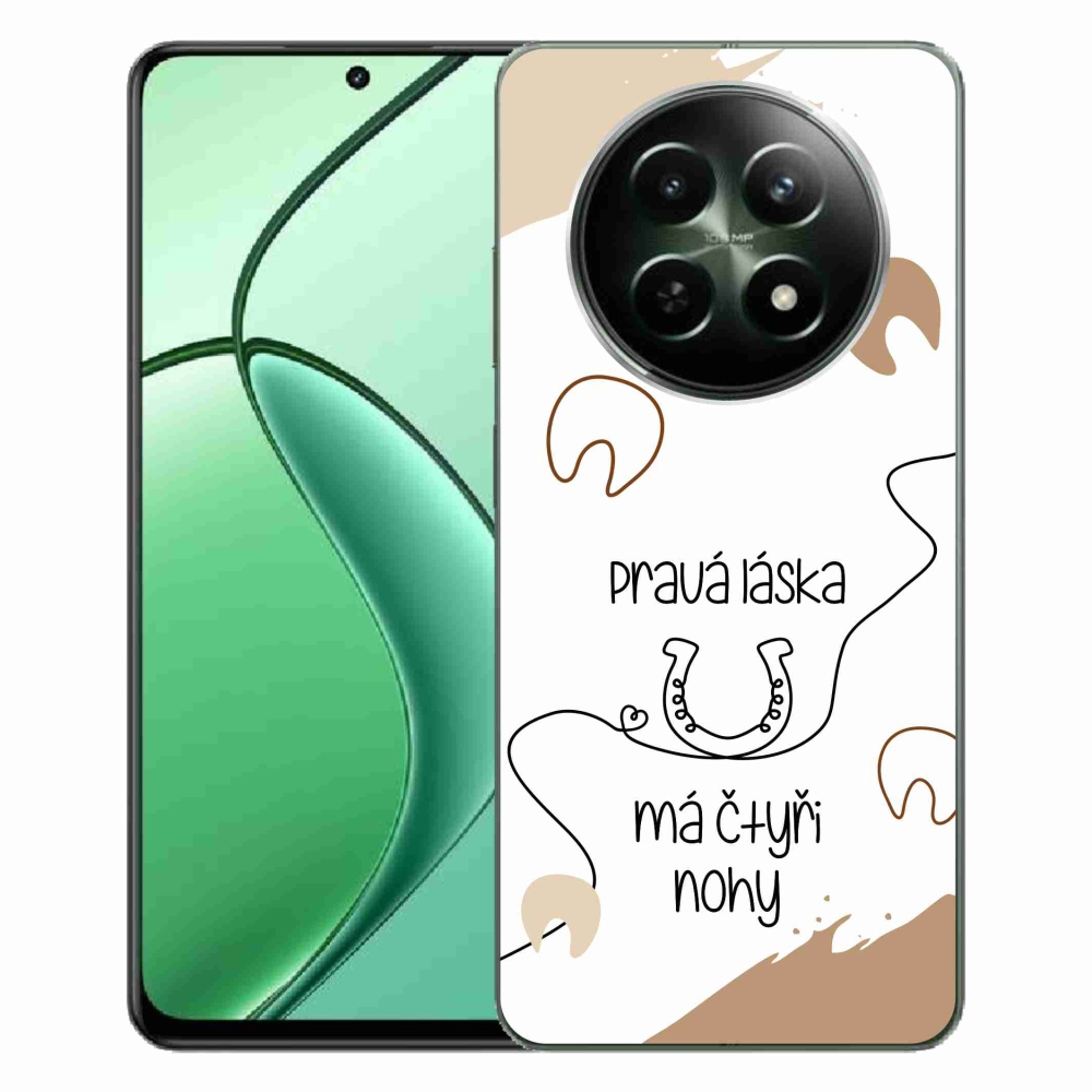 Gél borító mmCase a Realme 12 5G/12x 5G készülékhez - ló motívum fehér háttérrel