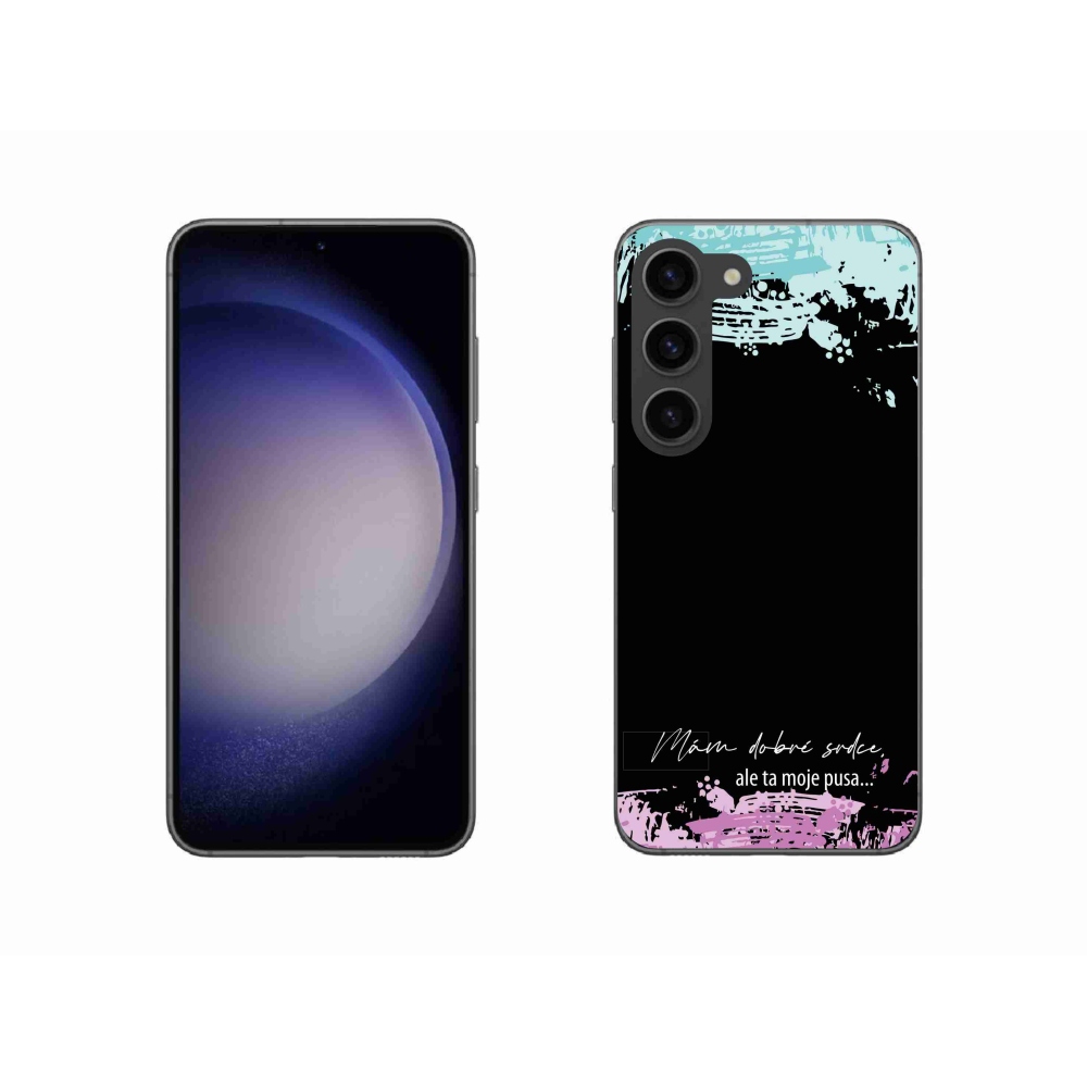 Gél borító mmCase Samsung Galaxy S23 5G - vicces szöveg 3 fekete háttérrel