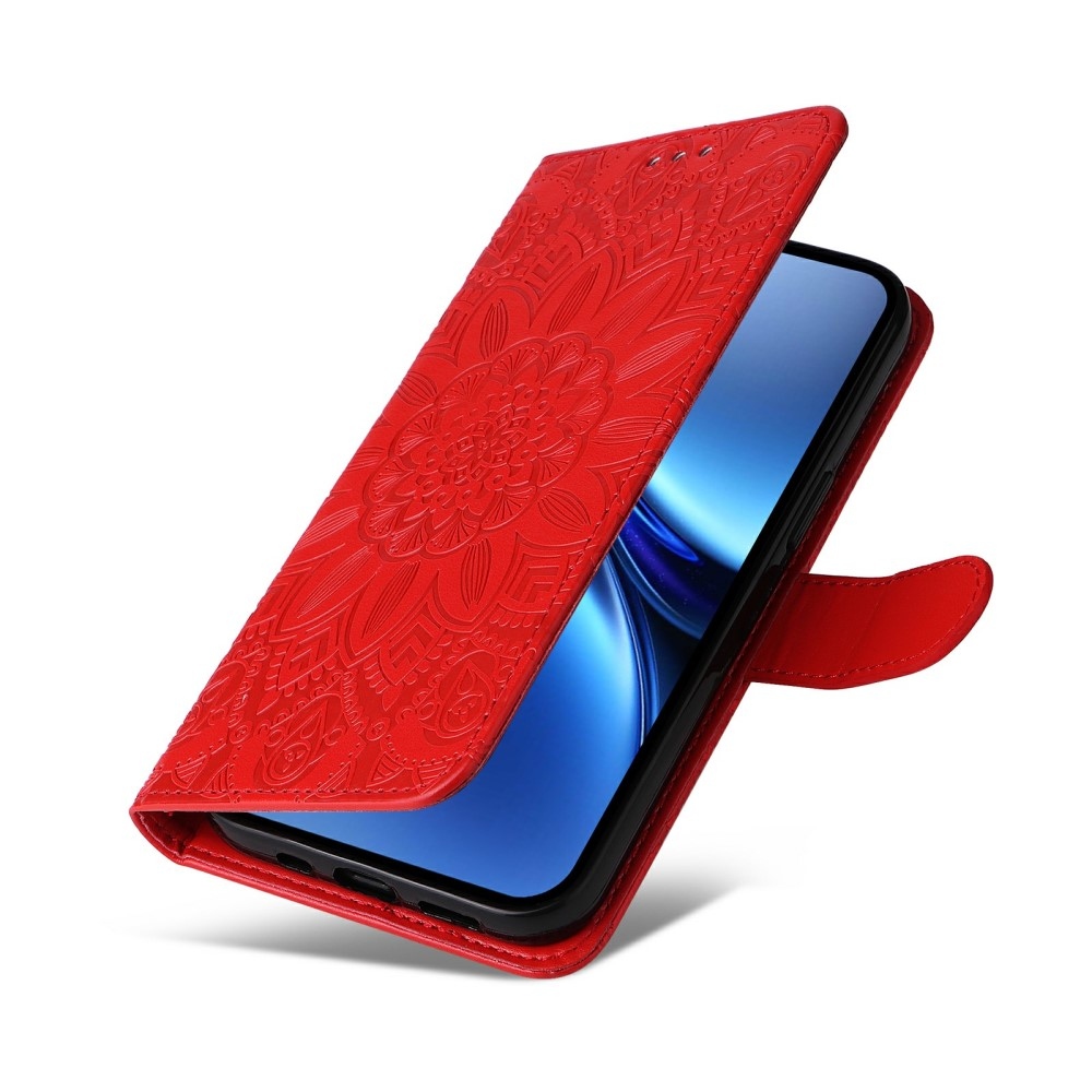 Napraforgó könyv tok a Vivo X200 Pro 5G-hez - piros