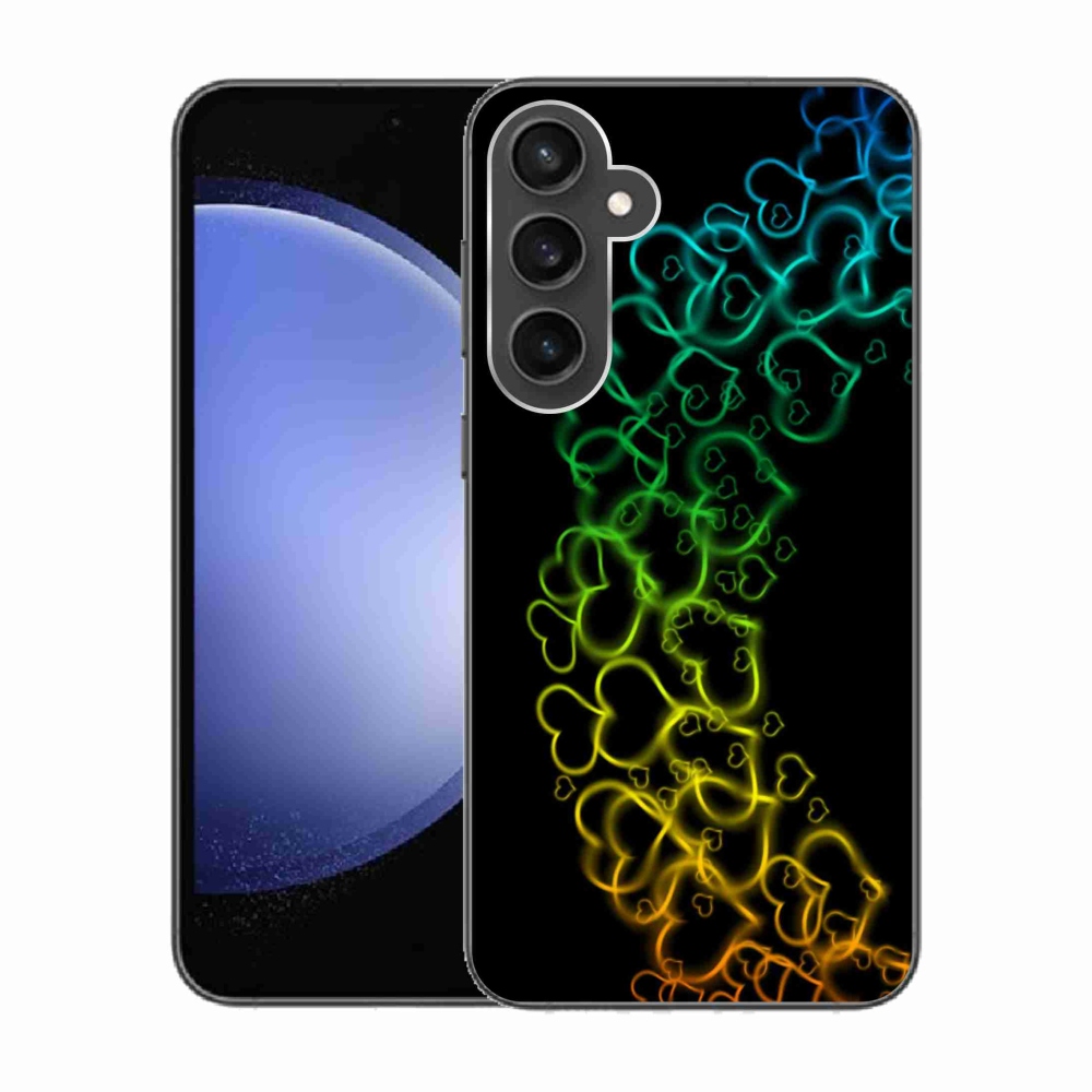 Zselés borítás mmCase Samsung Galaxy S23 FE készülékhez - színes szívek