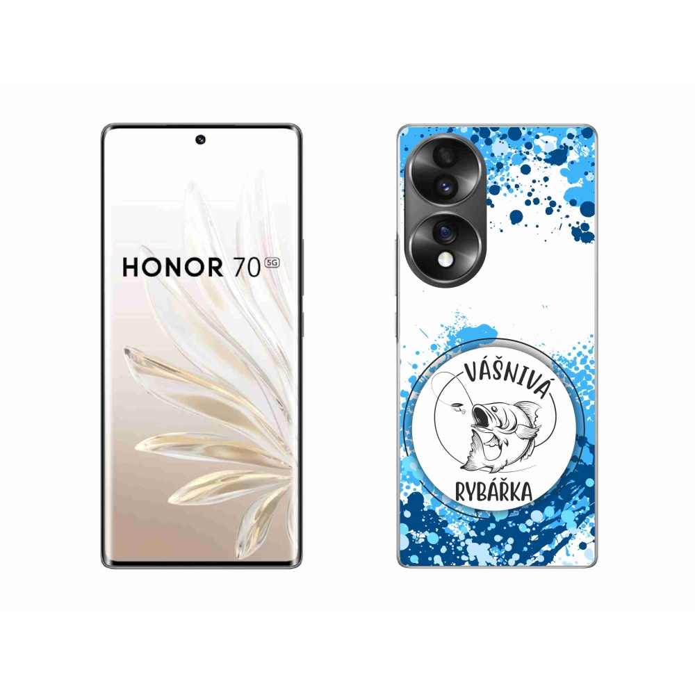 Gél borító mmCase a Honor 70 számára - szenvedélyes halász fehér háttérrel