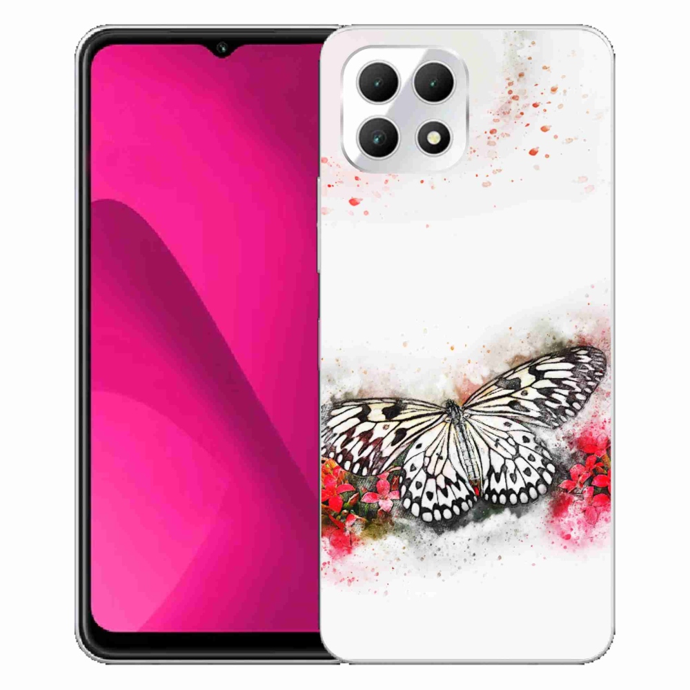 Zselés borítás mmCase a T-Mobile T Phone 2 készülékhez - fekete-fehér pillangó