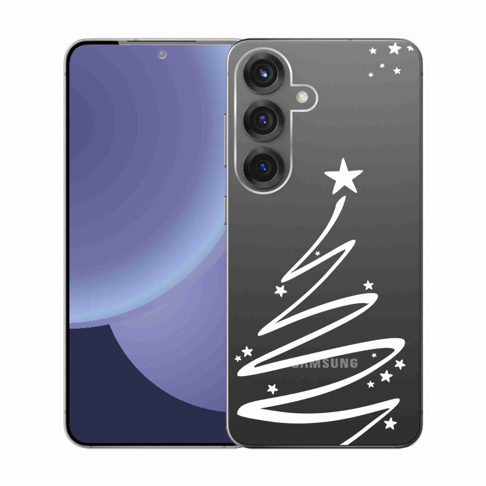 Gél borító mmCase Samsung Galaxy S25 készülékhez - fehér fa átlátszó háttéren