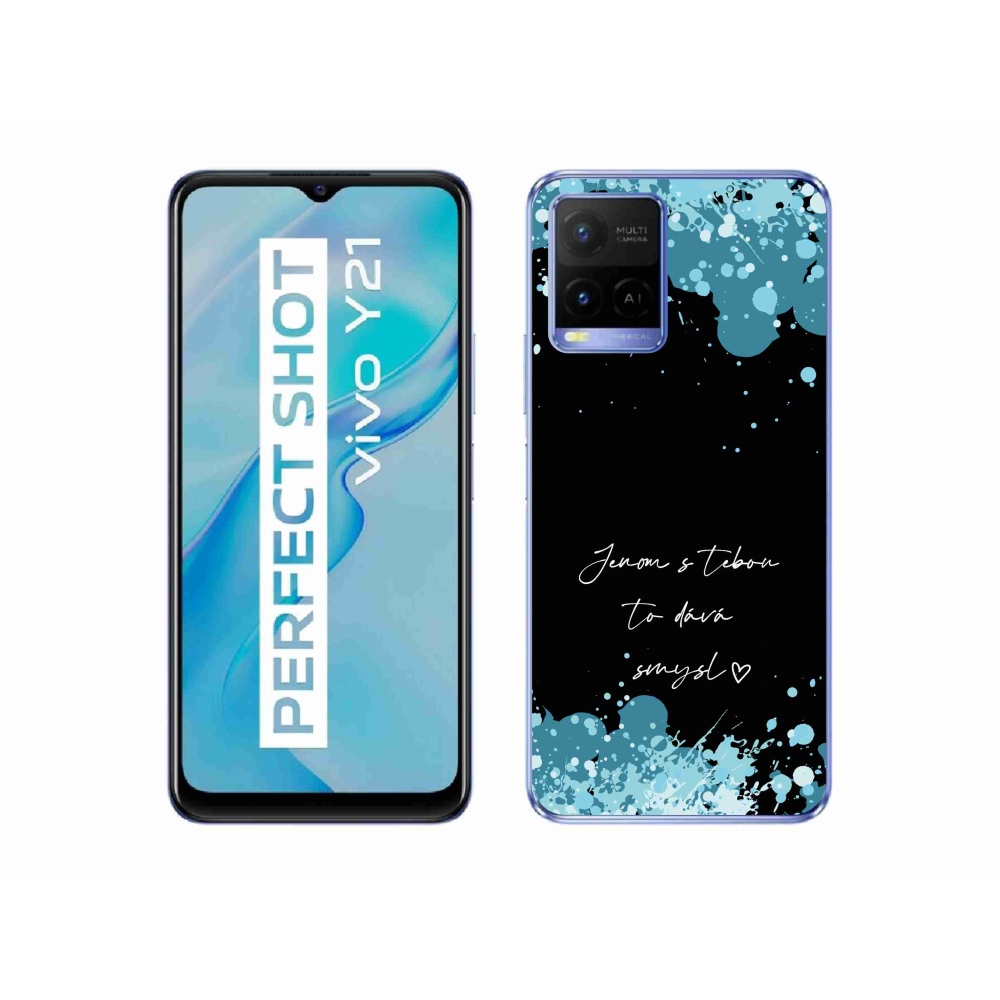 Gél borító mmCase a Vivo Y21/Y21s/Y33s készülékhez - szerelmes szöveg fekete háttérrel