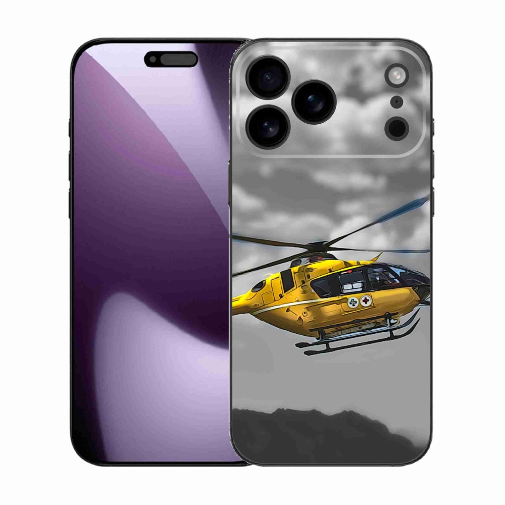 Zselés borítás mmCase iPhone 17 Pro Max készülékhez - sárga helikopter