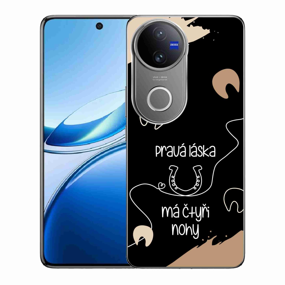Gél borító mmCase a Vivo V50 5G készülékhez - ló motívum fekete háttérrel