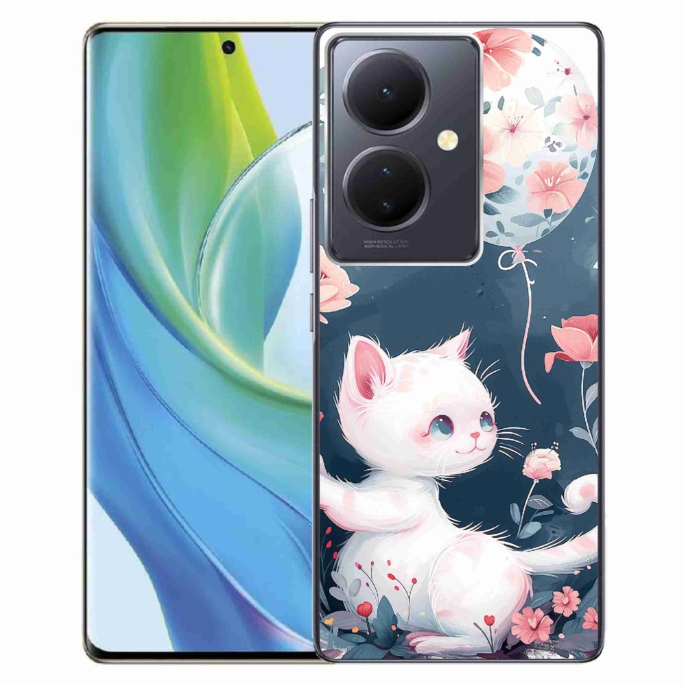 Gél borító mmCase a Vivo V29 Lite 5G-hez - cica lufival