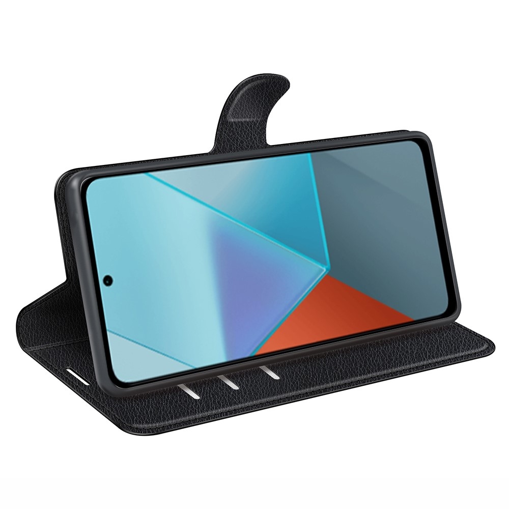 Litchi könyv tok Xiaomi Redmi Note 13 Pro 5G/Poco X6 5G - fekete