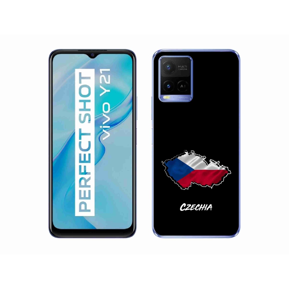 Gél borító mmCase a Vivo Y21/Y21s/Y33s készülékhez - Csehország fekete háttér