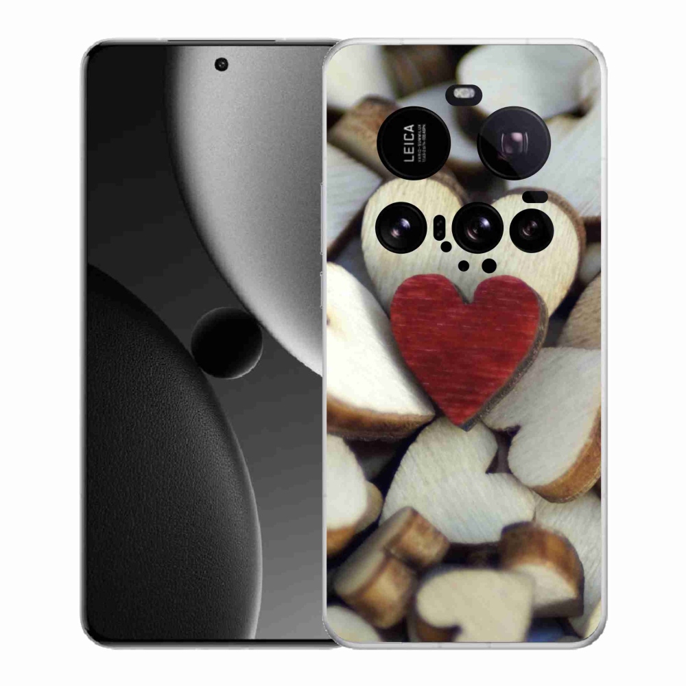 Gél borítás mmCase a Xiaomi 15 Ultra számára - gravírozott piros szív