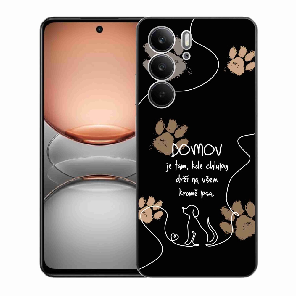 Gél borító mmCase a Realme C75 készülékhez - kutya motívum fekete háttérrel